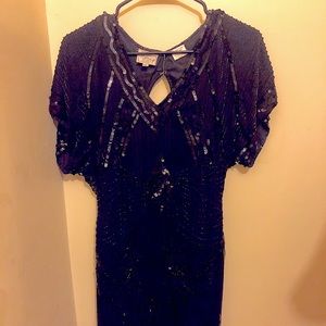 80’s Vintage Stenay Black Sequin Dress